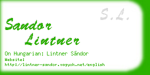 sandor lintner business card